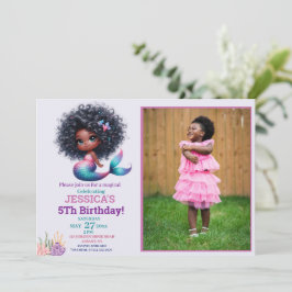 Invitation Photo Africaine Américaine De Sirène 5E Anniversai