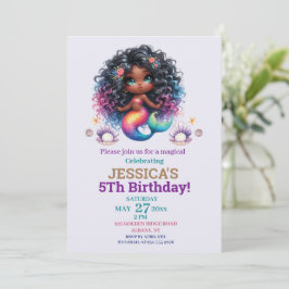 Invitation Photo Africaine Américaine De Sirène 5E Anniversai