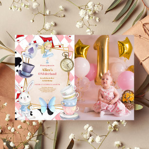 Invitation Photo Alice dans One derland 1er anniversaire