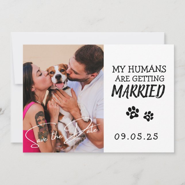Invitation Photo Animaux de compagnie Moderne Simple Mariage  (Devant)