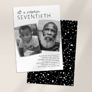Invitation photo anniversaire 70 ans Then & Now
