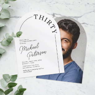 Invitation Photo Anniversaire Adulte 30 Ans Noir Blanc