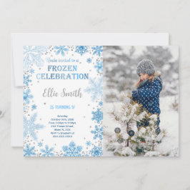 Invitation photo anniversaire Frozen modifiable