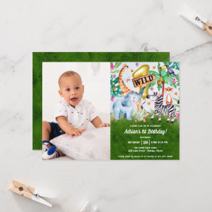 Invitation Photo Anniversaire Jungle Wild One