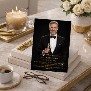 Invitation Photo anniversaire or d'or