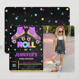 Invitation photo anniversaire patin à roulettes mo
