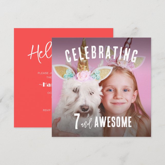 Invitation Photo Anniversaire personnalisé (Devant / Derrière)