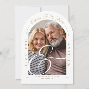 Invitation Photo Arch Calligraphie 50e anniversaire de Mariag