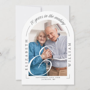 Invitation Photo Arch Calligraphie 70e anniversaire de Mariag