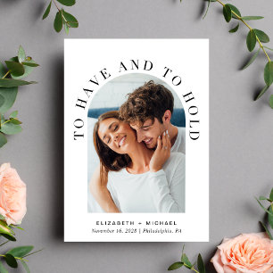 Invitation Photo Arch moderne QR Code Tout en un Mariage