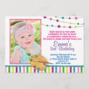 Invitation Photo Art Anniversaire, Étincelle, Parties scintil