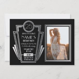 invitation photo Art déco des années 1920 Gatsby
