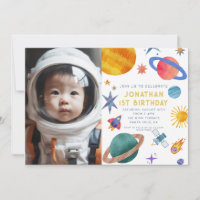 Photo Astronaut Planètes Space Boy 1er anniversair