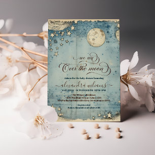 Invitation Photo au-dessus du Baby shower des garçons Bleu Lu