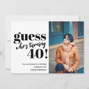 Invitation Photo audacieuse 40e anniversaire