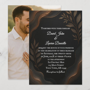 Invitation photo avec chuchotement métallique