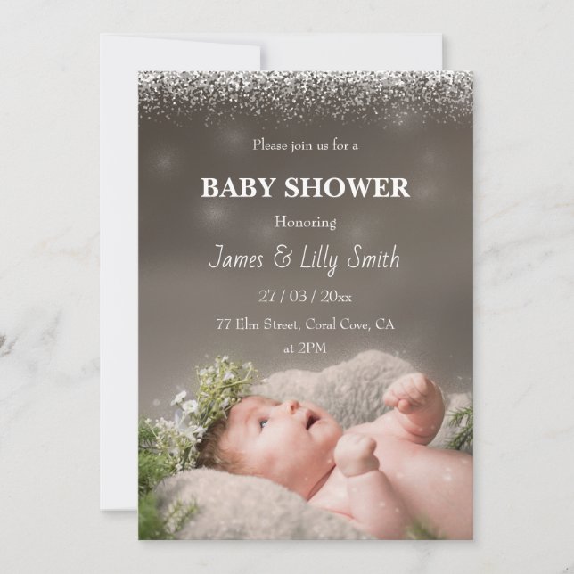 Invitation photo Baby shower (Devant)