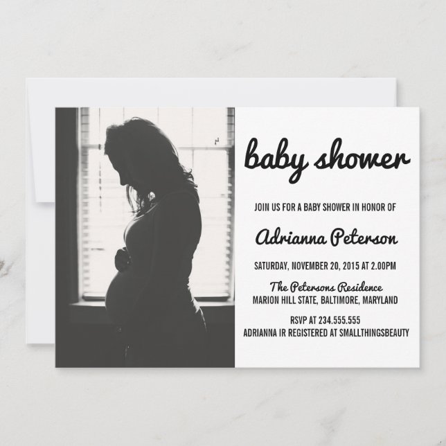Invitation Photo Baby shower simple et moderne (Devant)
