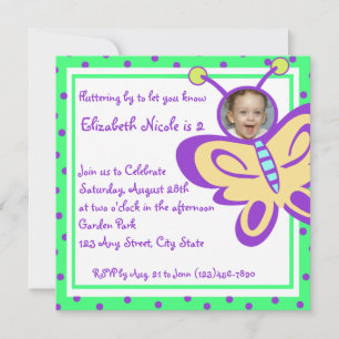 Invitation Photo Bébé papillon