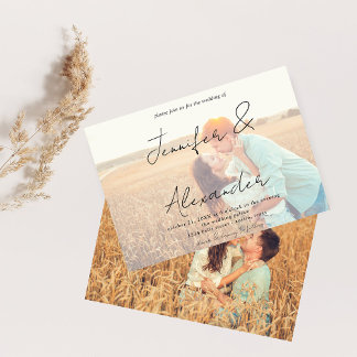 Invitation Photo & Big Names Horizontal Photo Mariage V2
