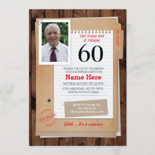 Invitation Photo Birthday Detret Top Secret N'importe quel In