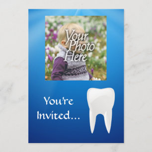 Invitation photo Blue/White Tooth