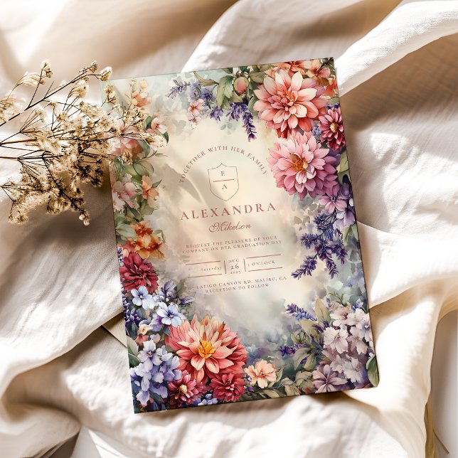 Invitation Photo Boho Fleur sauvage Meadow Graduation (Créateur téléchargé)