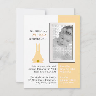 Invitation Photo Bunny Brown Anniversaire