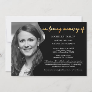 Invitation Photo Calligraphie Moderne En Mémoire Amoureuse Fu