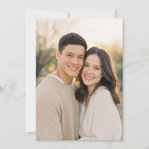 Invitation Photo candide beige chaud