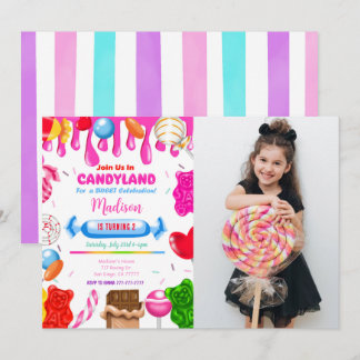 Invitation photo Candy land