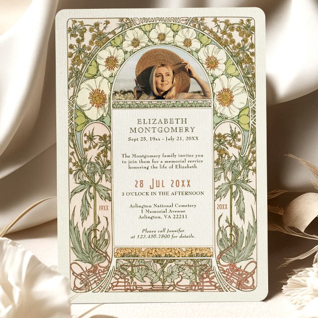 Invitation Photo Célébration de la vie par Alphonse Mucha (Créateur téléchargé)