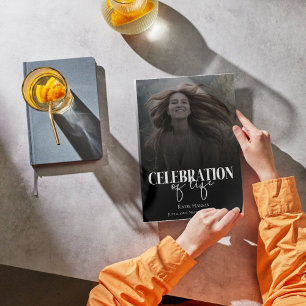 Invitation Photo Celebration of Life Funeral Program