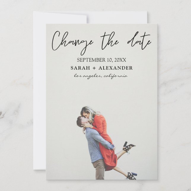 Invitation Photo - Changement de date - Texte du haut (Devant)