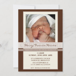 Invitation PHOTO CHRISTENING INVITATIONS: élégance 6P