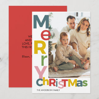 Invitation Photo coloré de Joyeux Noël