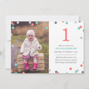 Invitation Photo Confetti Anniversaire