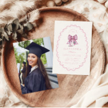 Photo Coquette Pink Bow Nursing School Graduate