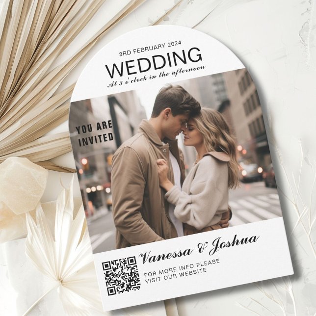Invitation Photo Couverture Magazin Code QR Mariage (Photo Cover Magazin QR Code Arch Wedding Invitation)