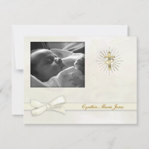 Invitation photo Creamy Pastel Christening