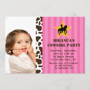 Invitation Photo Cuisine La Petite Cowgirl fête d'anniversair