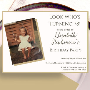 Invitation photo d'anniversaire 78 ans minimaliste