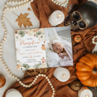 Invitation photo d'anniversaire citrouille