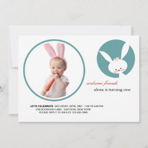 Invitation photo d'anniversaire de Bunny