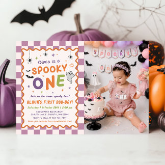 Invitation Photo d'anniversaire de fantôme d'Halloween Spooky