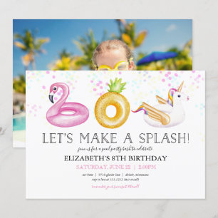 Invitation photo d'anniversaire de fête flottante 