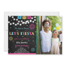 Invitation photo d'anniversaire de Fiesta