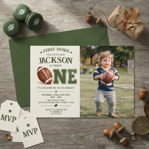 Invitation Photo d'anniversaire de football de première année