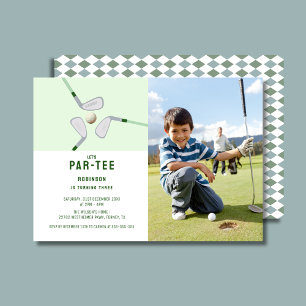 Invitation Photo d'anniversaire de golf moderne Let's Par-tee