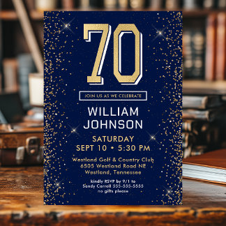 Invitation Photo d'anniversaire de la marine moderne Blue 70t